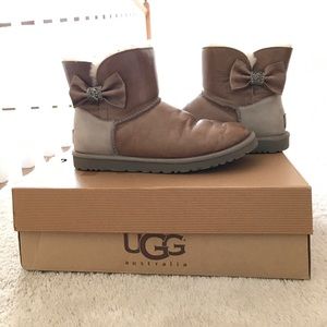 SWAROVSKI CRYSTAL LEATHER UGG BOOTS